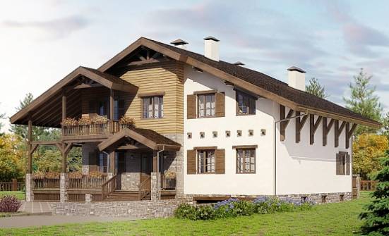 400-004-П Проект трехэтажного дома мансардный этаж, гараж, уютный домик из кирпича, Тольятти