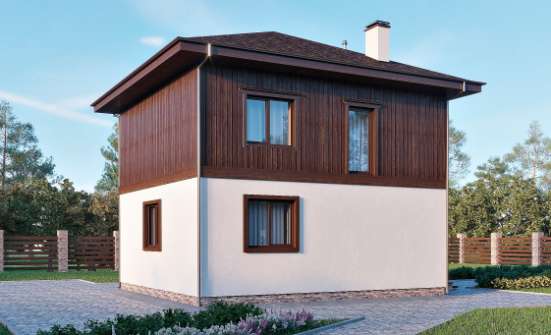 100-006-Л Проект двухэтажного дома, скромный дом из газобетона Тольятти | Проекты домов от House Expert