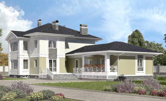 620-001-Л Проект трехэтажного дома и гаражом, уютный дом из бризолита Тольятти | Проекты домов от House Expert