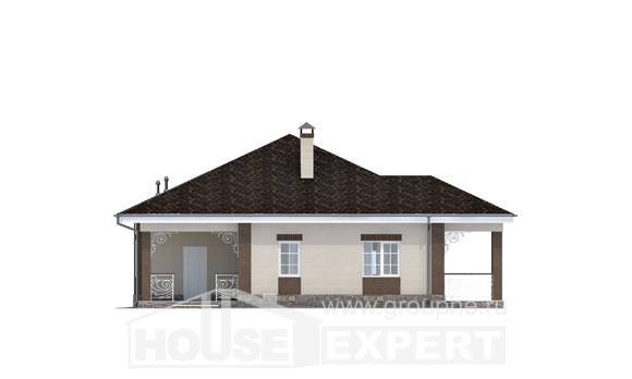 100-004-Л Проект одноэтажного дома, доступный коттедж из бризолита Тольятти, House Expert