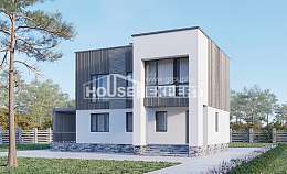 150-017-П Проект двухэтажного дома, небольшой коттедж из бризолита Тольятти, House Expert