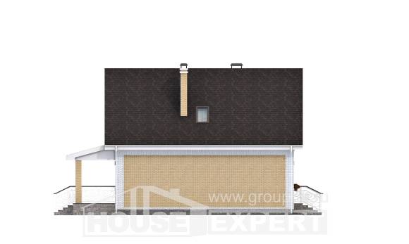130-004-П Проект двухэтажного дома с мансардой, недорогой дом из теплоблока Тольятти, House Expert