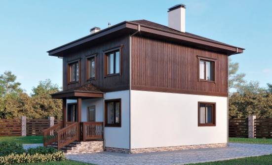 100-006-Л Проект двухэтажного дома, скромный дом из газобетона Тольятти | Проекты домов от House Expert